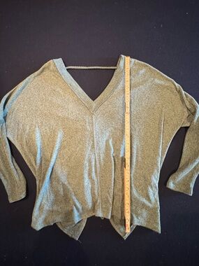 Lulu's Olive Green V-Neck Crop Open Back Top